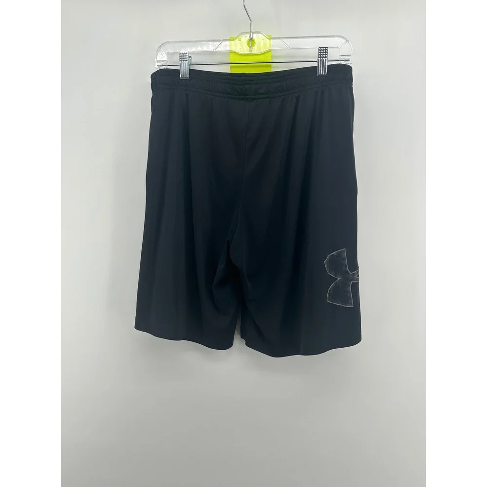 Under Armour HeatGear Mens Black Athletic Shorts Loose Fit Medium 9 Inch Inseam